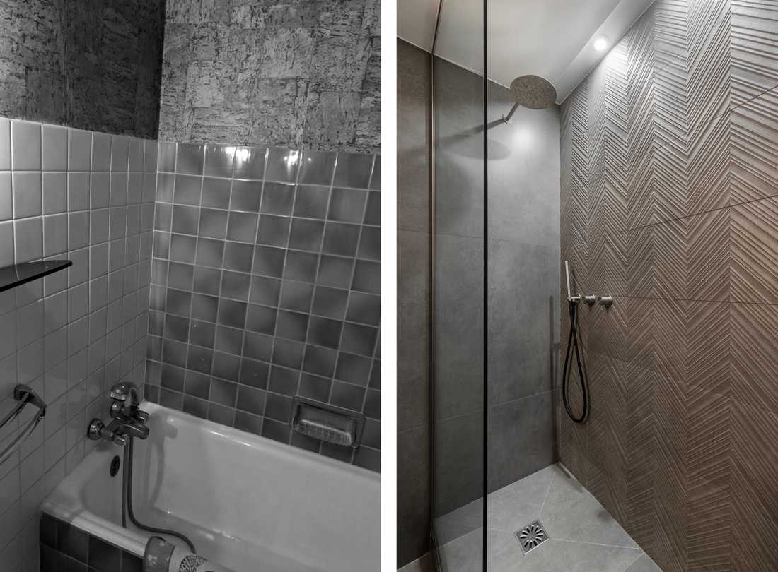 Avant-Après : Aménagement d'une salle de bain par un architecte à Bruxelles