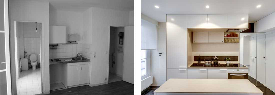 Rénovation d'un appartement 2 pièces vetuste par un architecte d'interieur à Bruxelles