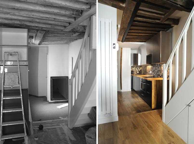 Rénovation d'un escalier dans un appartement en duplex à Bruxelles