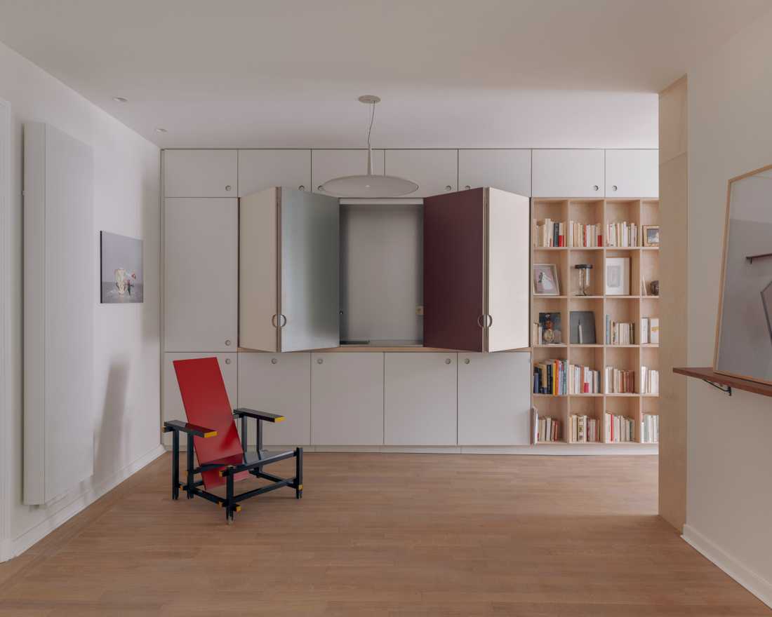 Meuble sur mesure multifonction (dressing, cuisine, bibliothèque)