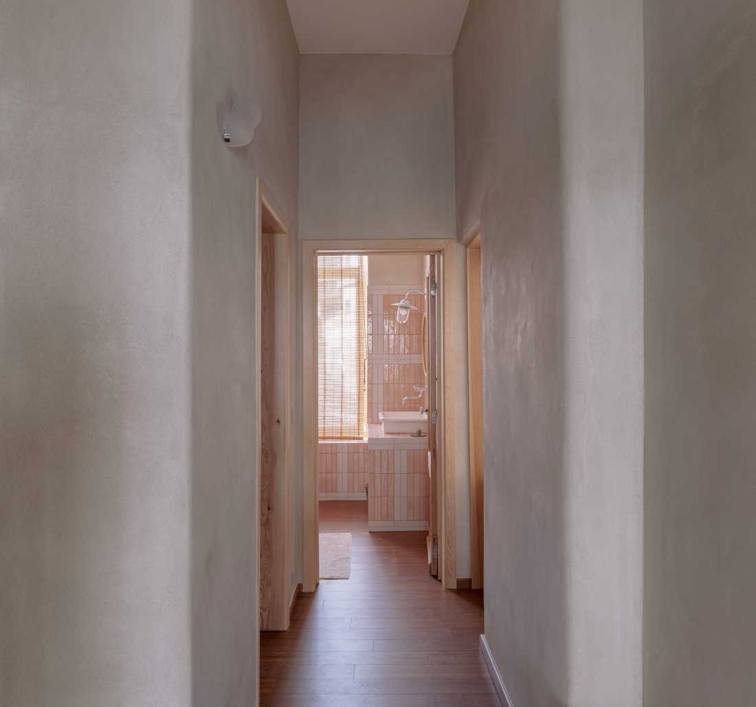 Couloir après la rénovation lourde de l'immmeuble