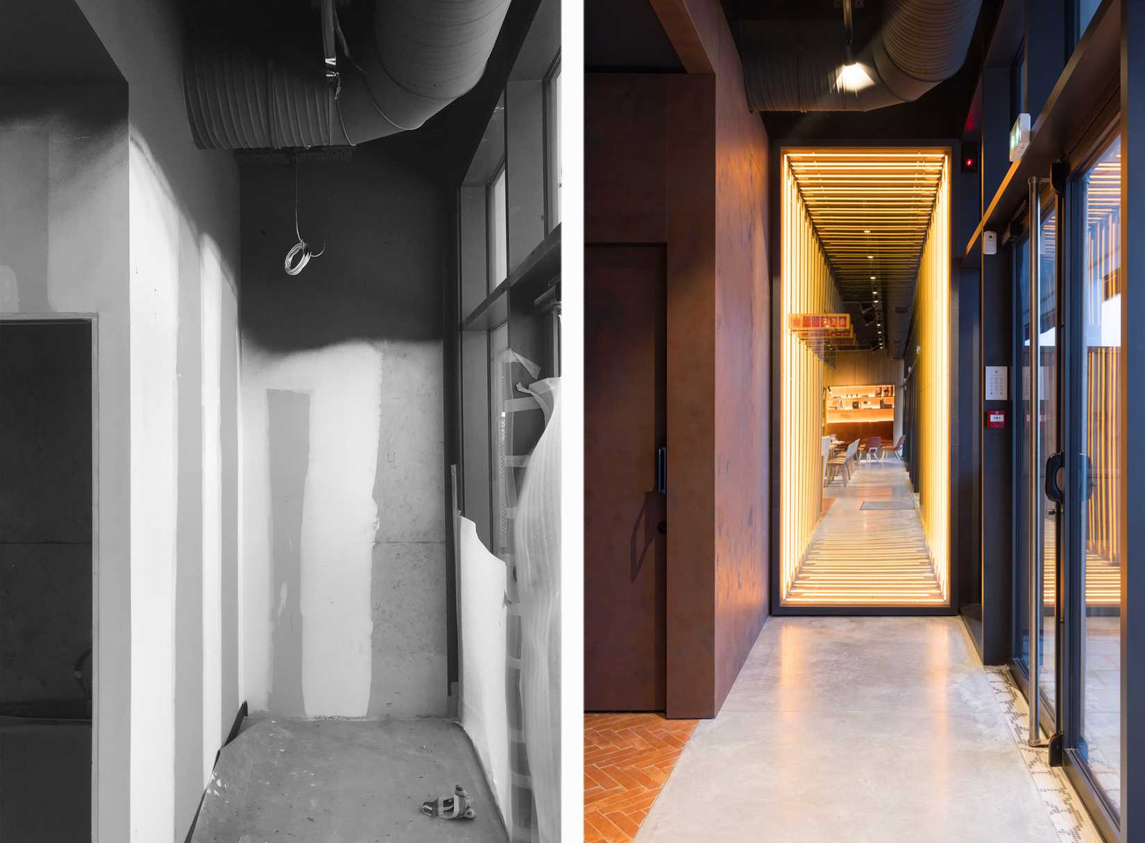 Before & After: Interior design of a burger restaurant
