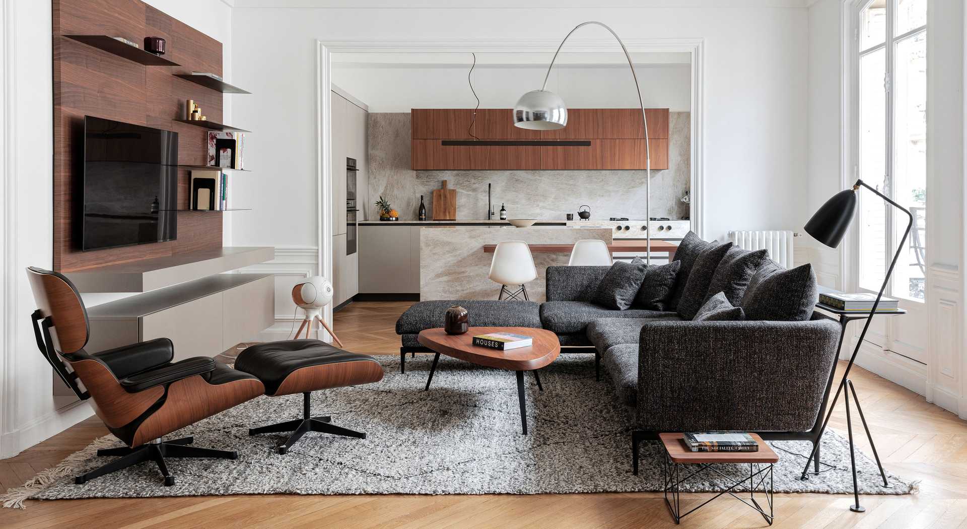 Rénovation du salon d'un appartement par un architecte d'intérieur à Bruxelles