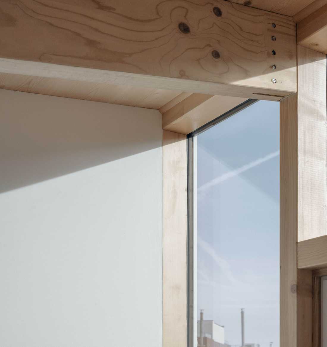 Detail de la structure porteuse en bois de la surélevation