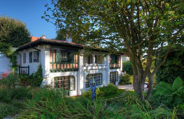 Landscaping around a basque house