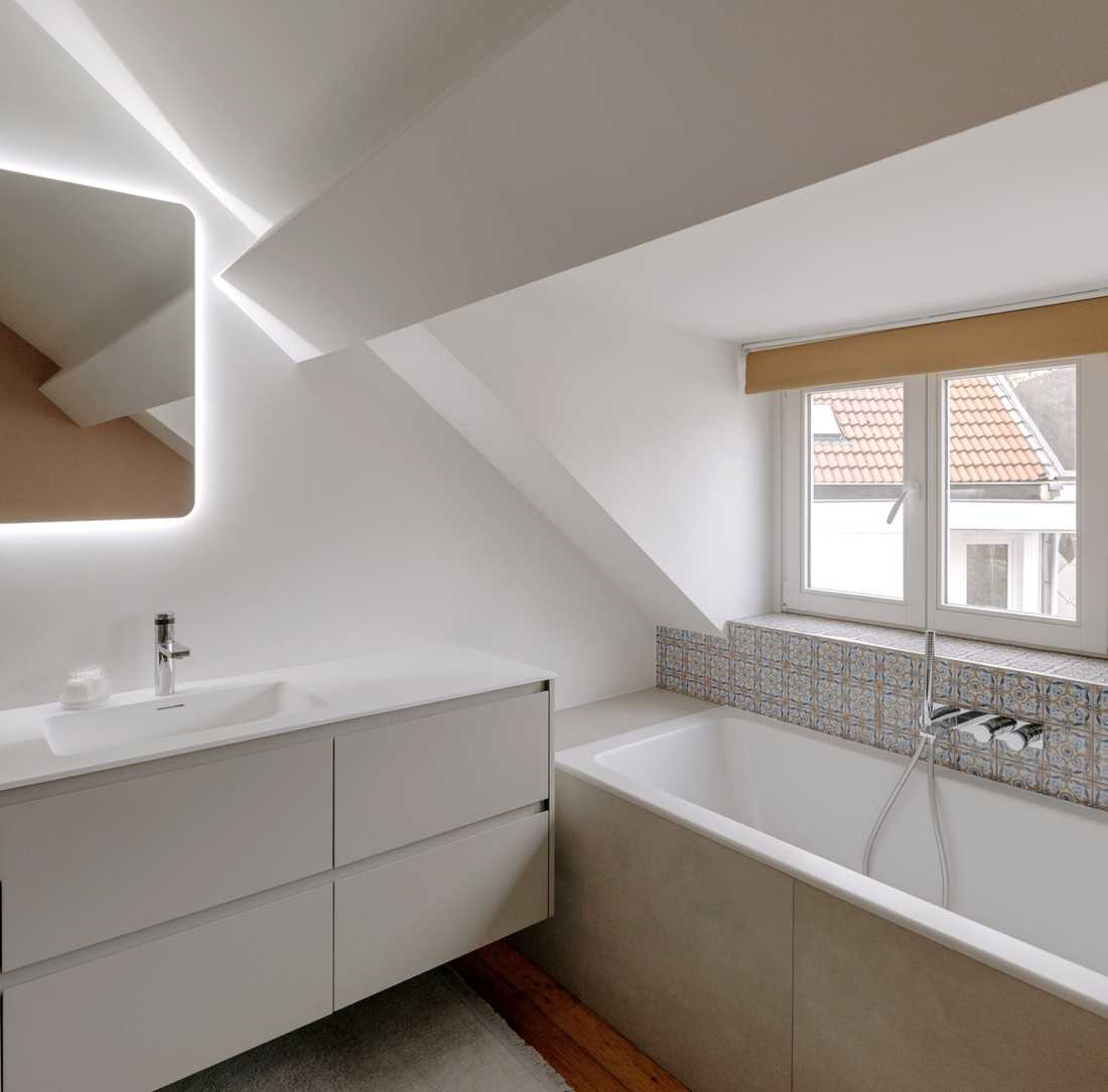 Salle de bain à l'étage d'une maison de maître à Etterbeek