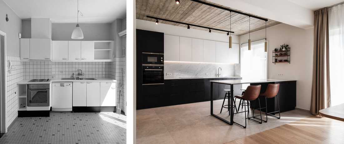 Avant-Après : Rénovation de la cuisine d'une maison des années 50 dans le quartier bruxellois du Chant d’Oiseau