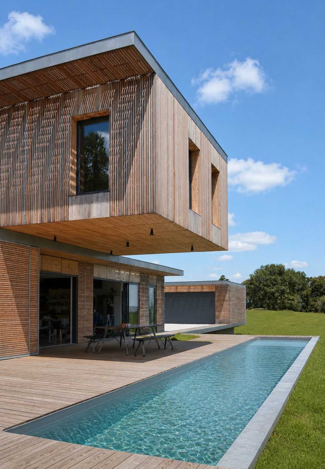Maison contemporaine bois et béton réalisée par un architecte en région Bruxelles-Capitale