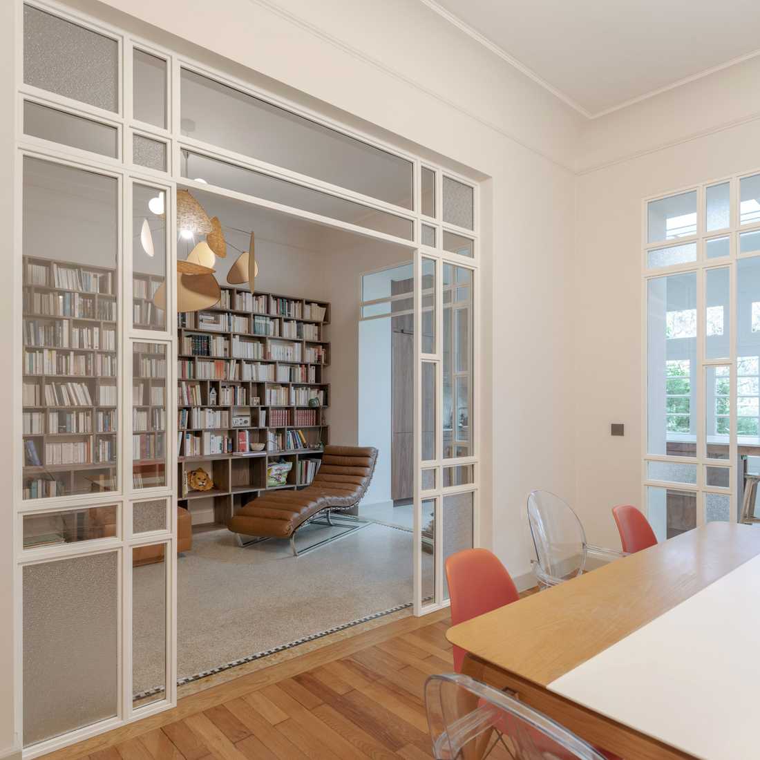 Verrière art déco dans une maison de maitre à Bruxelles