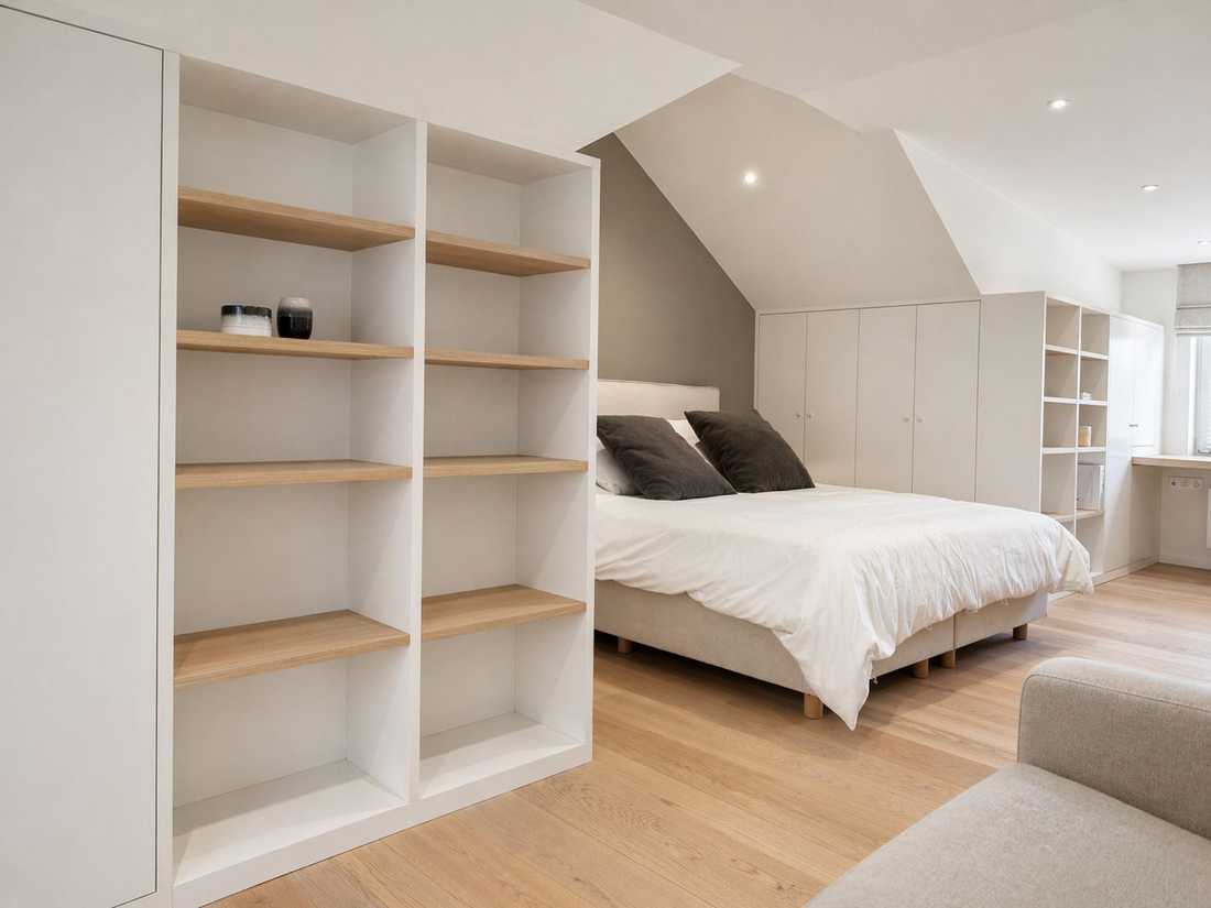 Suite parentale avec dressing aménagé par un architecte d'intérieur