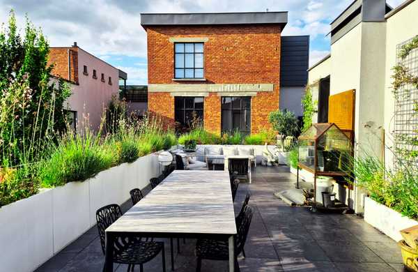 Aménagement d'un rooftop à Bruxelles par un architecte-paysagiste