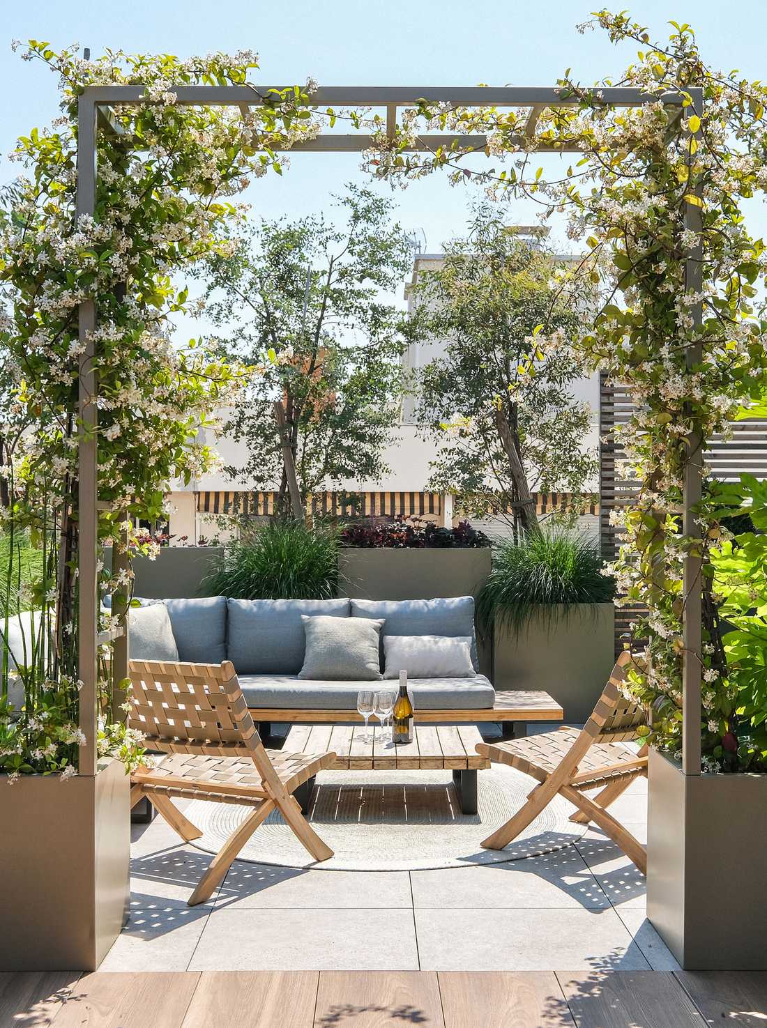 Landscape design of the terrace of a new apartment in Brussels