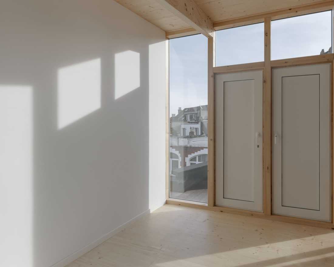 Structure colonne pour une Surélevation d'un appartement à Bruxelles