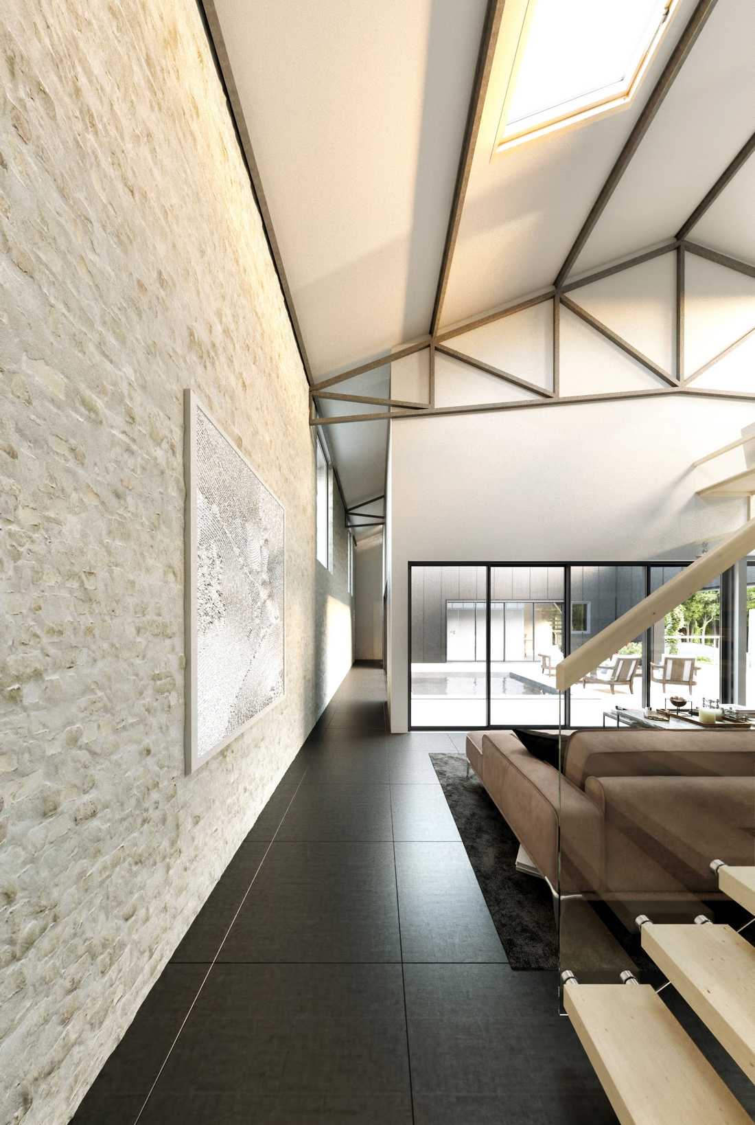 Rehabilitation of an industrial building into a house by an architect near Brussels