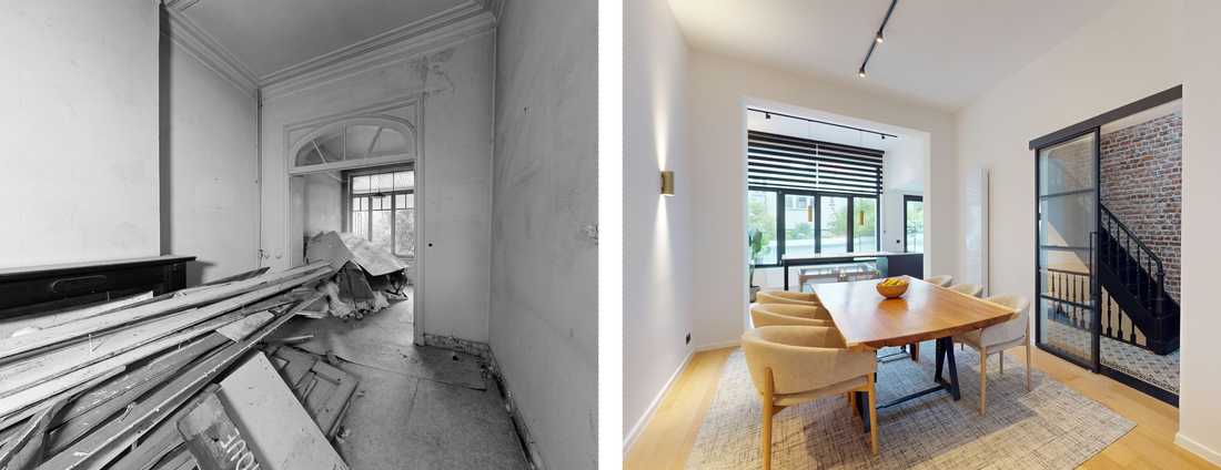 Avant - Après : Réhabilitation d'une maison ancienne à Bruxelles avec un architecte