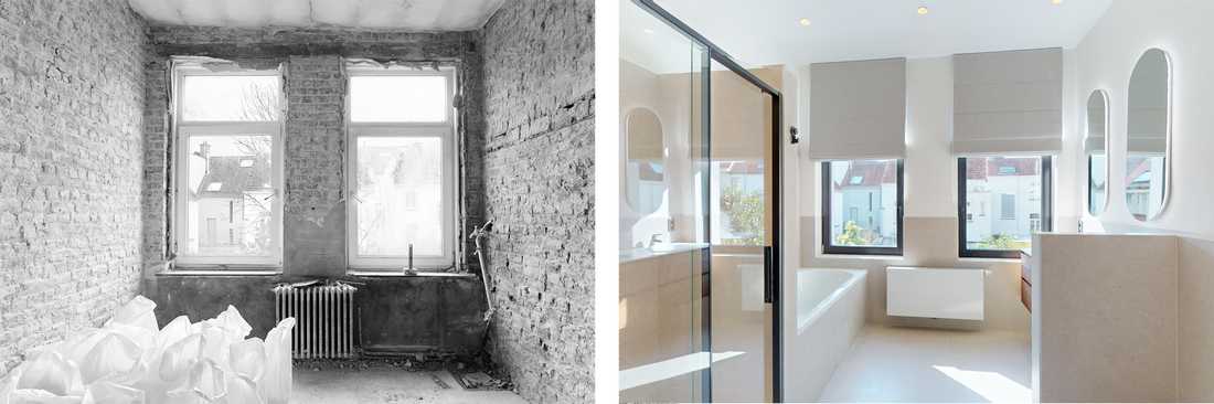 Avant - Après : Rénovation complète d'une salle de bain par un architecte d'intérieur