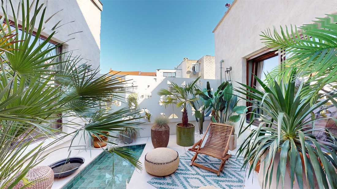 amenagement-paysager-d'une terrasse avec un style Méditerranéen à Bruxelles