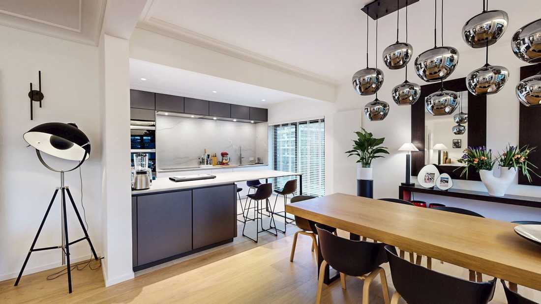 Cuisine ouverte sur le salon