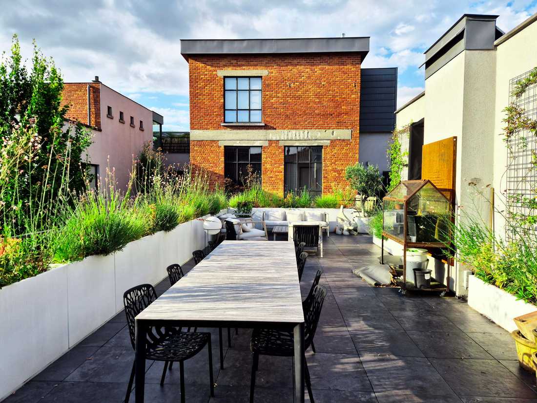 Rooftop de 300m2 aménagé par un paysagiste à Bruxelles