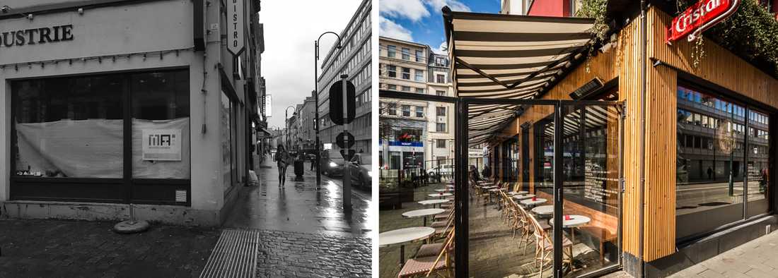 Rénovation de la facade d'un restaurant par un architecte à Bruxelles