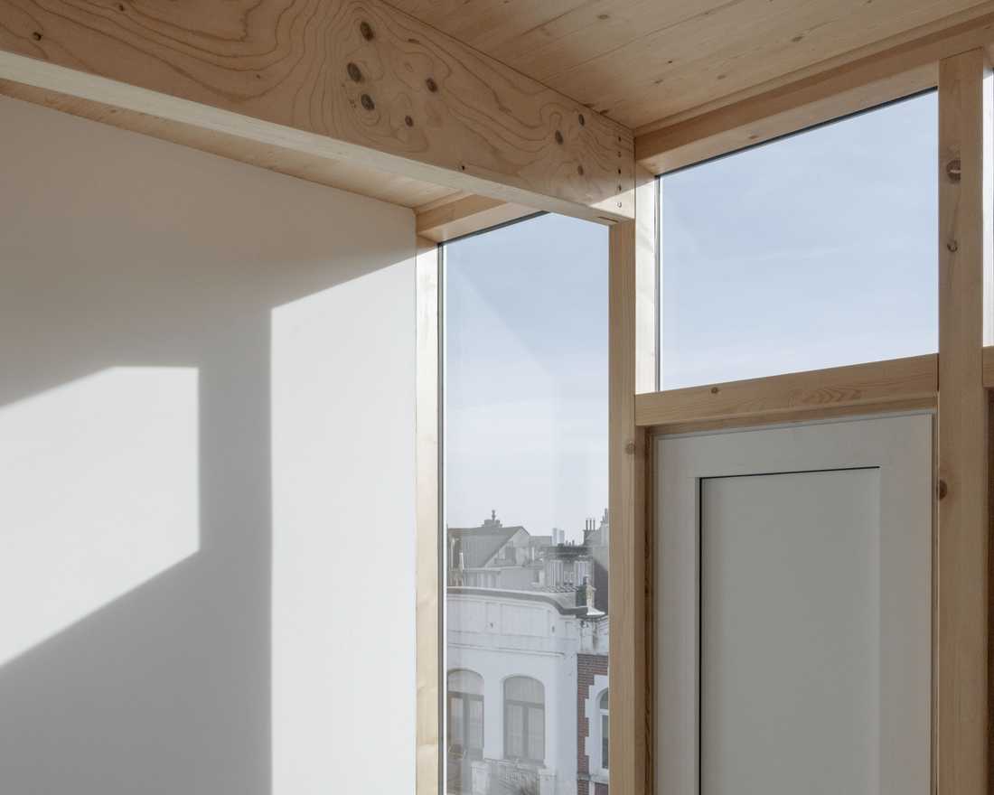Surélevation en ossature bois conçu par un architecte à Bruxelles