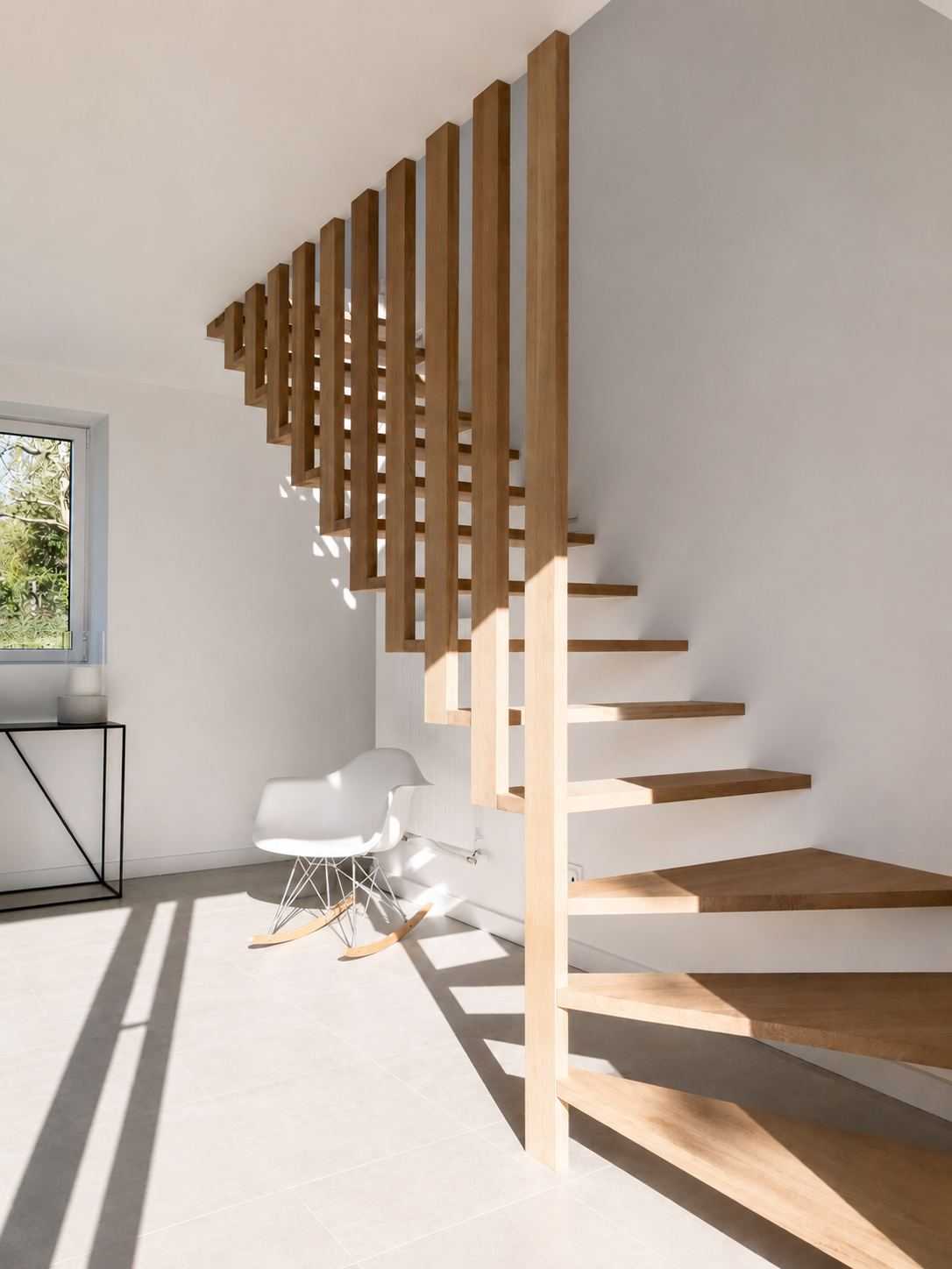 Escalier aménagé par un architecte d'interieur dans un corps de ferme